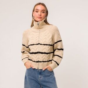 Line and Dot Bastille Sweater in Cream and Black